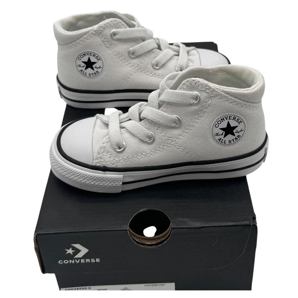 Converse Chuck Taylor All Star Madison White Mid Top Infant Toddler Shoes 6C NIB